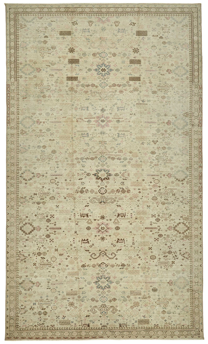 5x8 Beige Handmade Oriental Rug - 49793