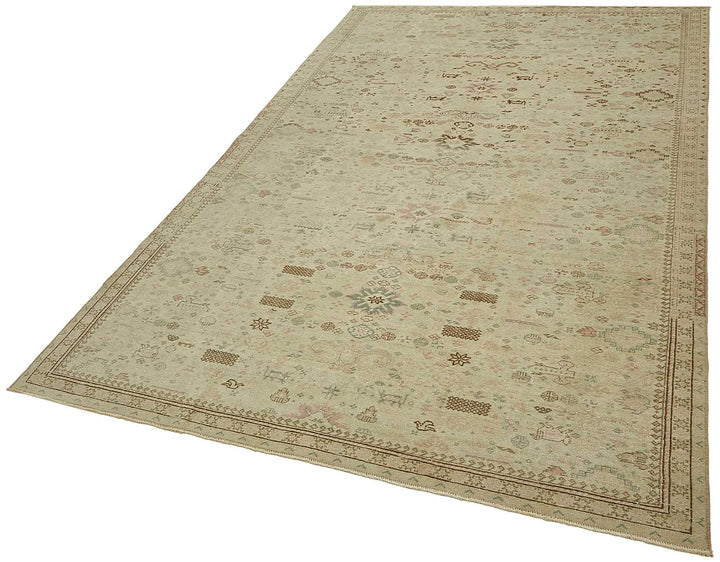5x8 Beige Handmade Oriental Rug - 49793