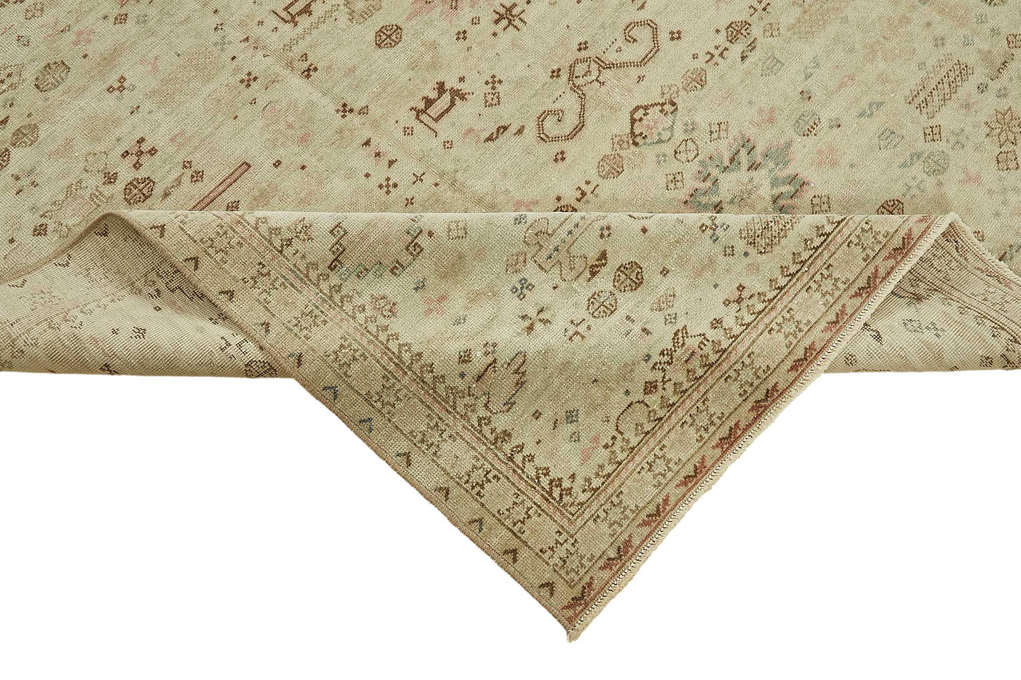 5x8 Beige Handmade Oriental Rug - 49793
