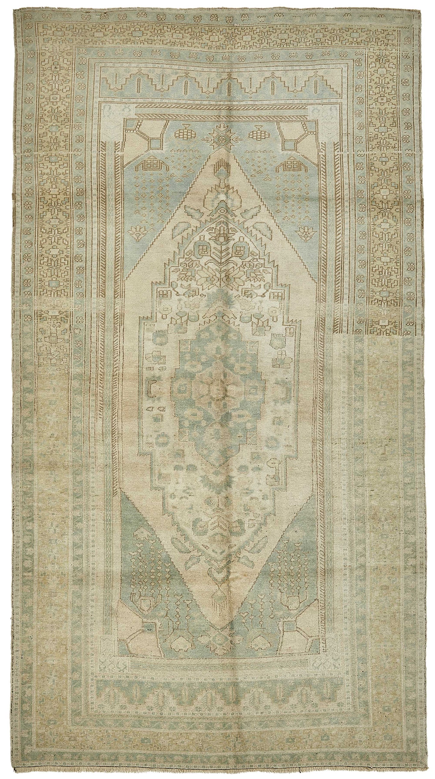5x10 Beige Handmade Oriental Rug - 49796