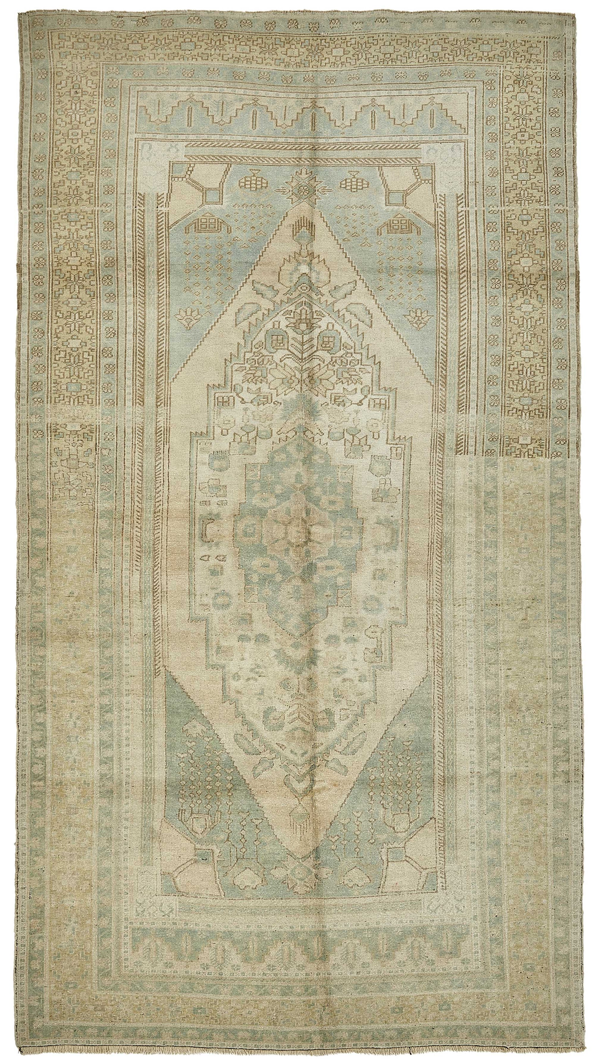 5x10 Beige Handmade Oriental Rug - 49796