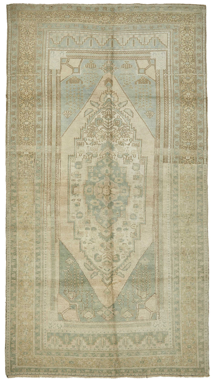 5x10 Beige Handmade Oriental Rug - 49796