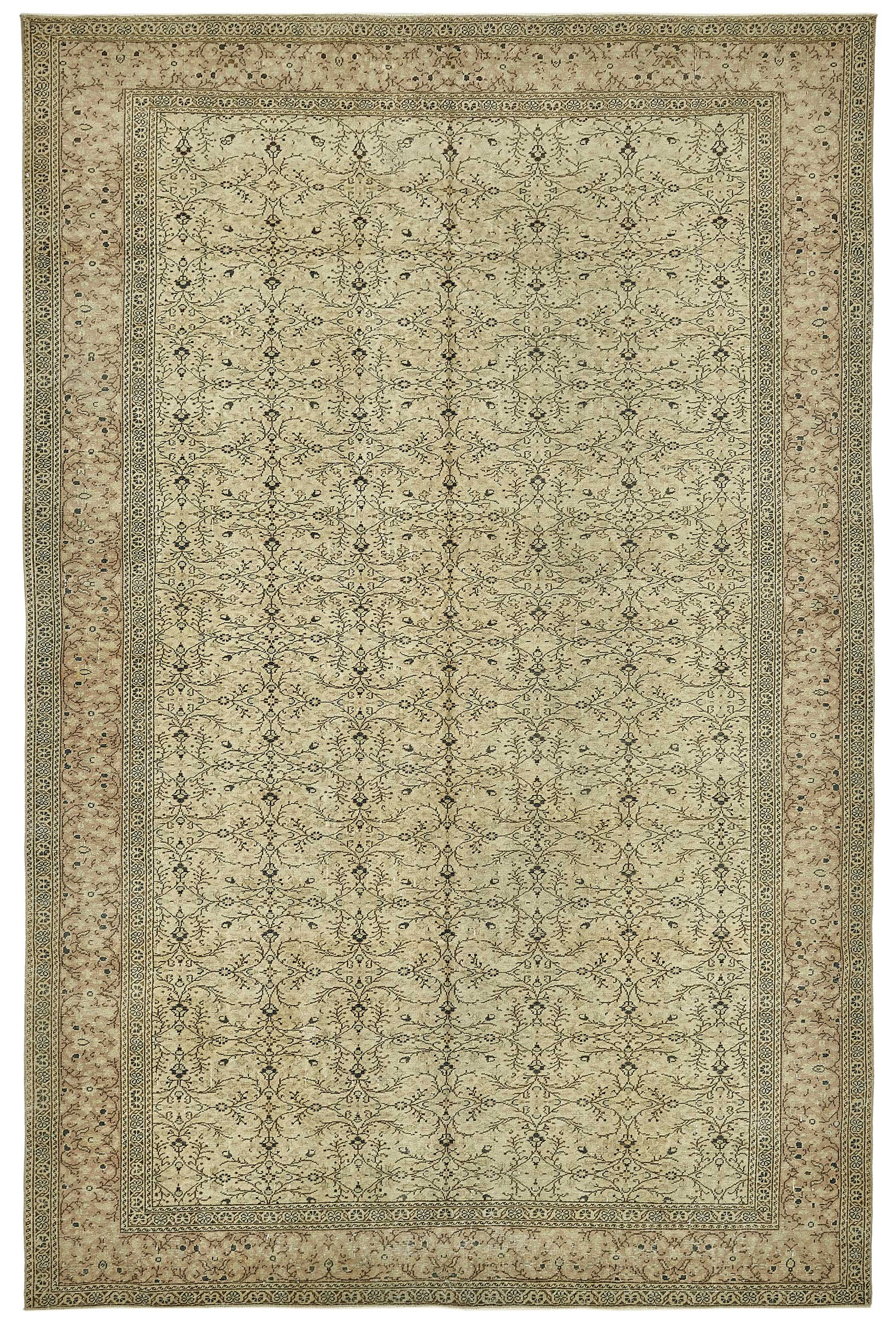 6x10 Beige Handmade Oriental Rug - 49817
