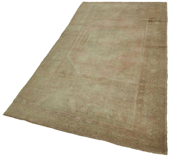 4x8 Beige Handmade Oriental Rug - 49820