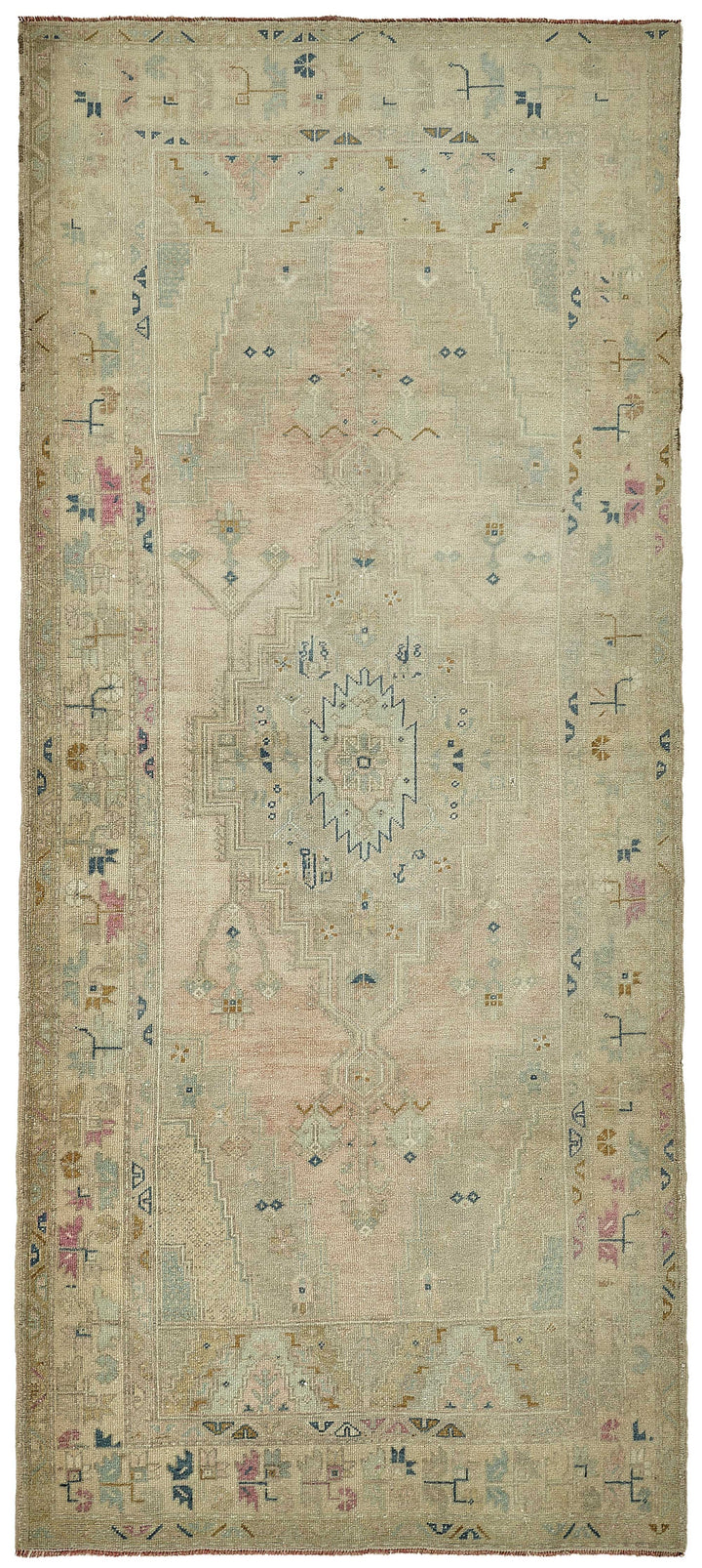 4x9 Beige Handmade Oriental Rug - 49822