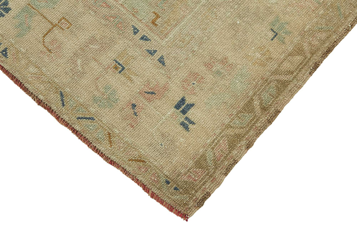 4x9 Beige Handmade Oriental Rug - 49822