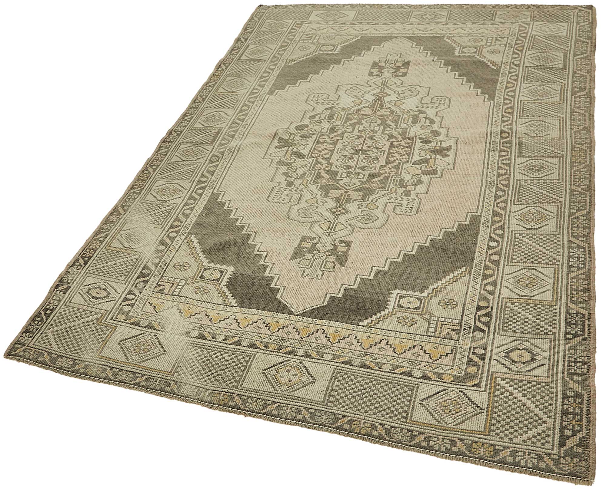 5x7 Beige Handmade Oriental Rug - 49840