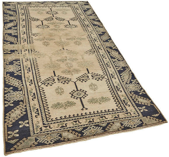 4x8 Beige Handmade Oriental Rug - 49842