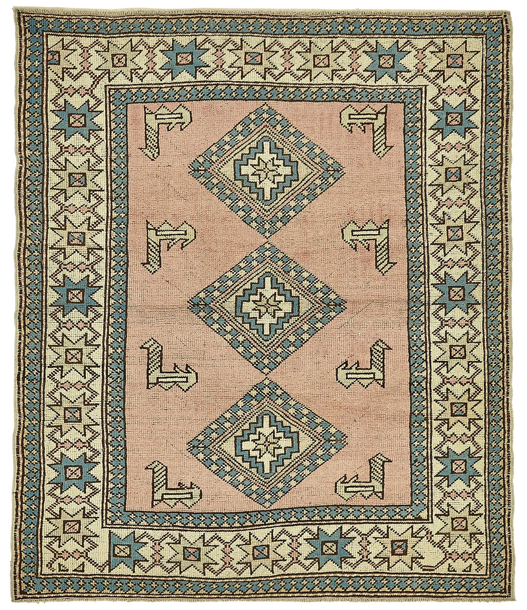 5x5 Beige Small Oriental Rug - 49863