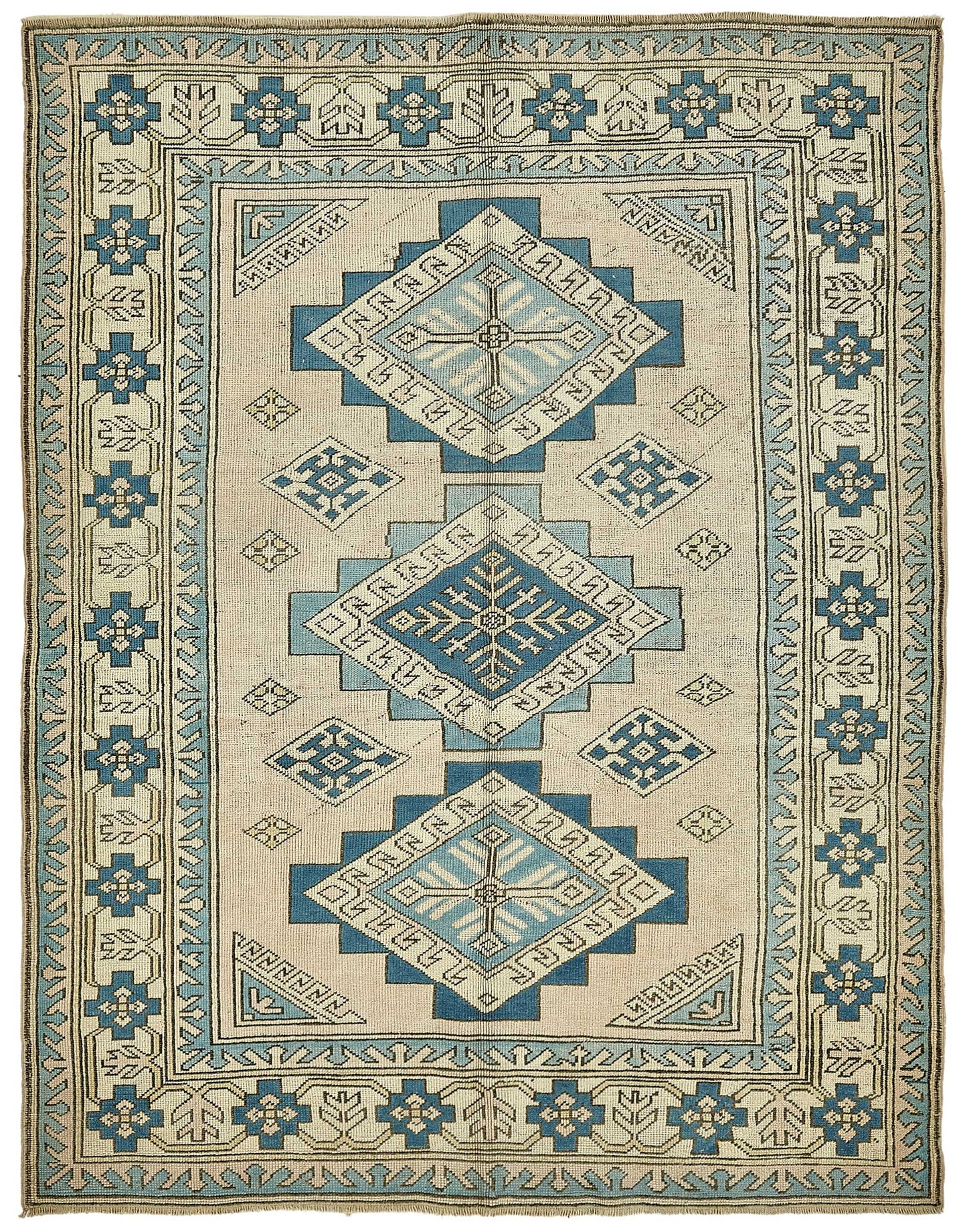 6x7 Beige Handmade Oriental Rug - 49916