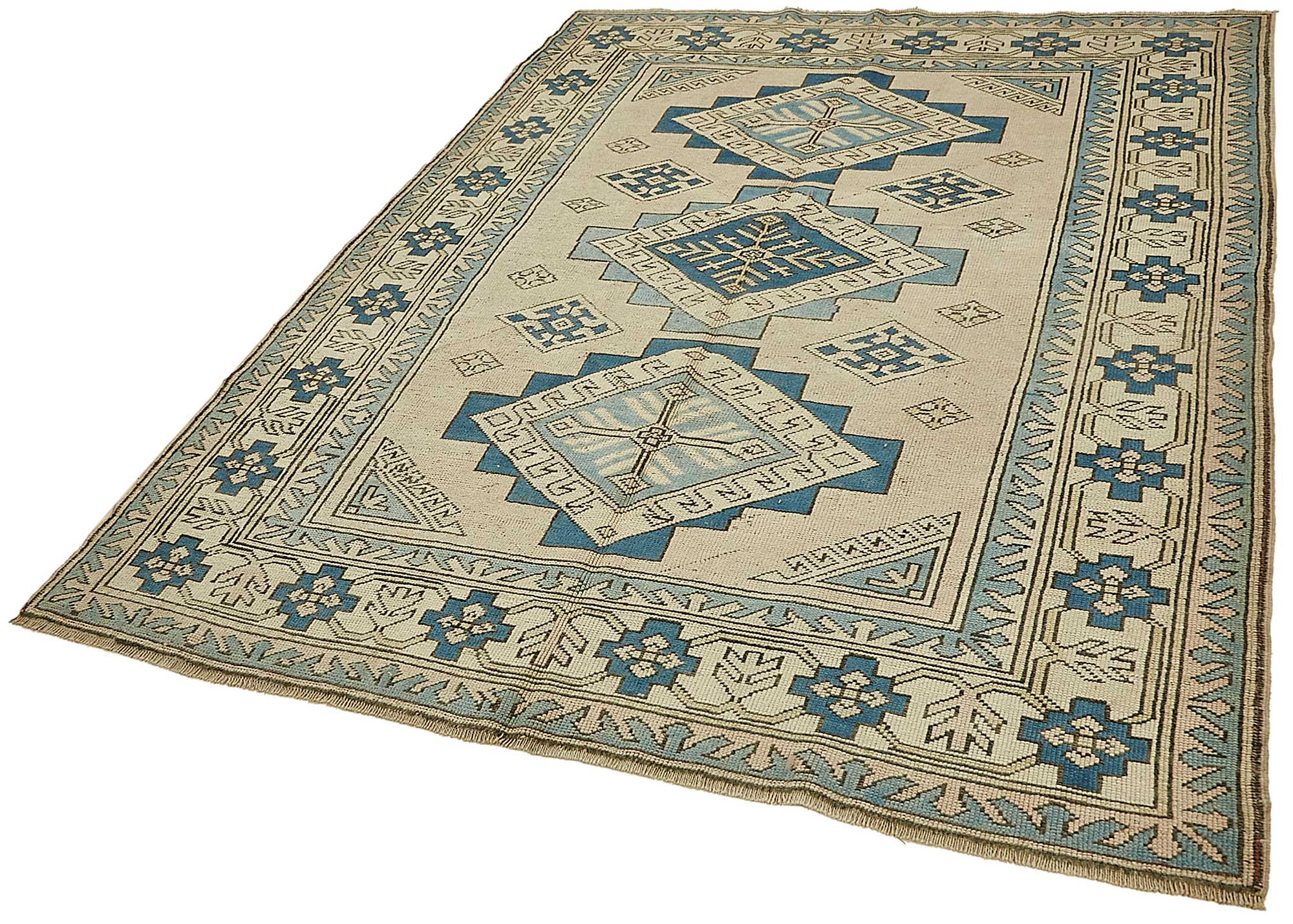 6x7 Beige Handmade Oriental Rug - 49916