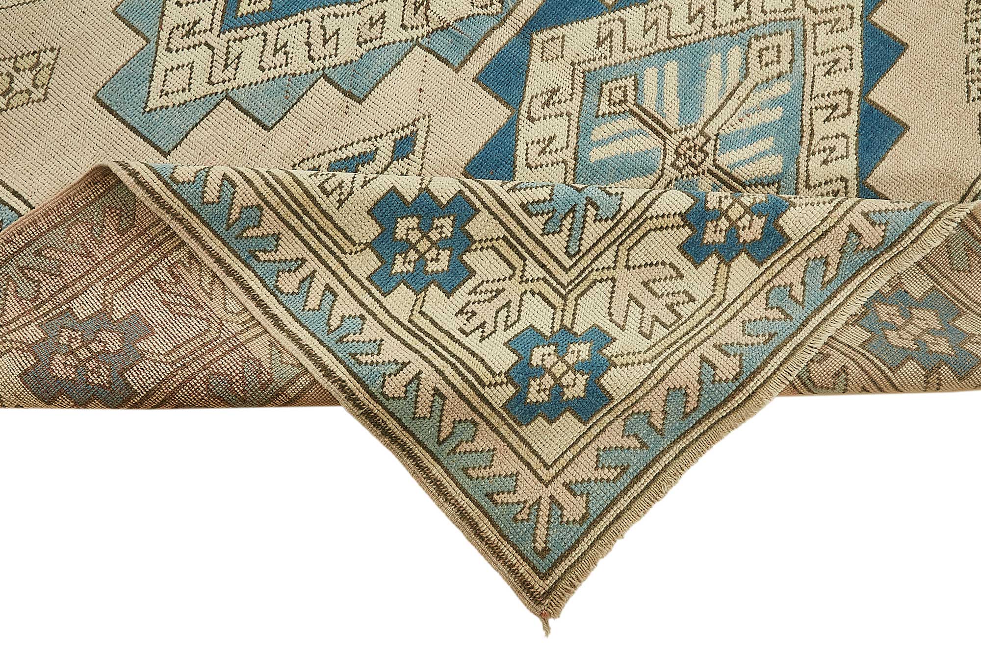 6x7 Beige Handmade Oriental Rug - 49916