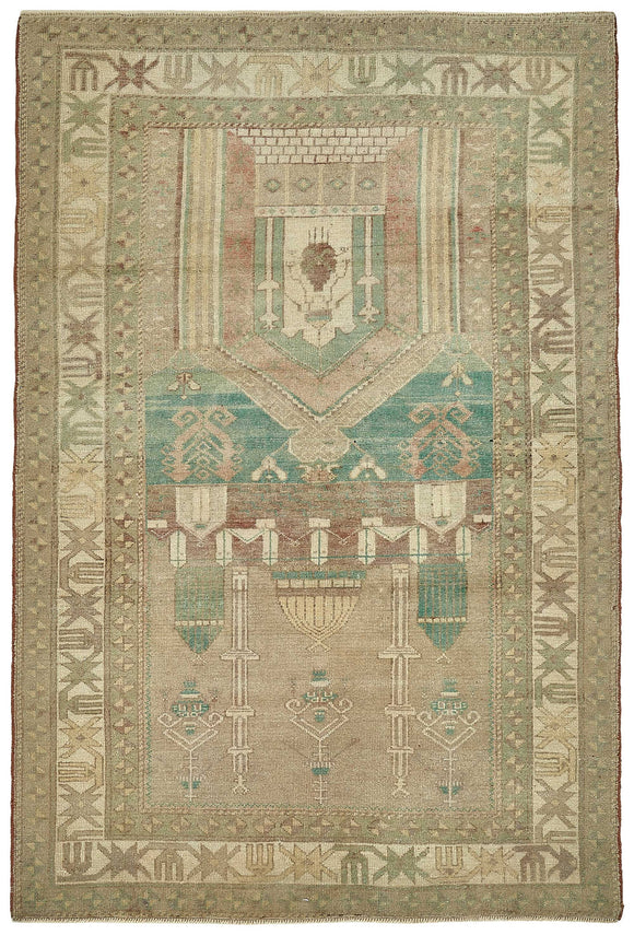 5x7 Beige Small Oriental Rug - 49930