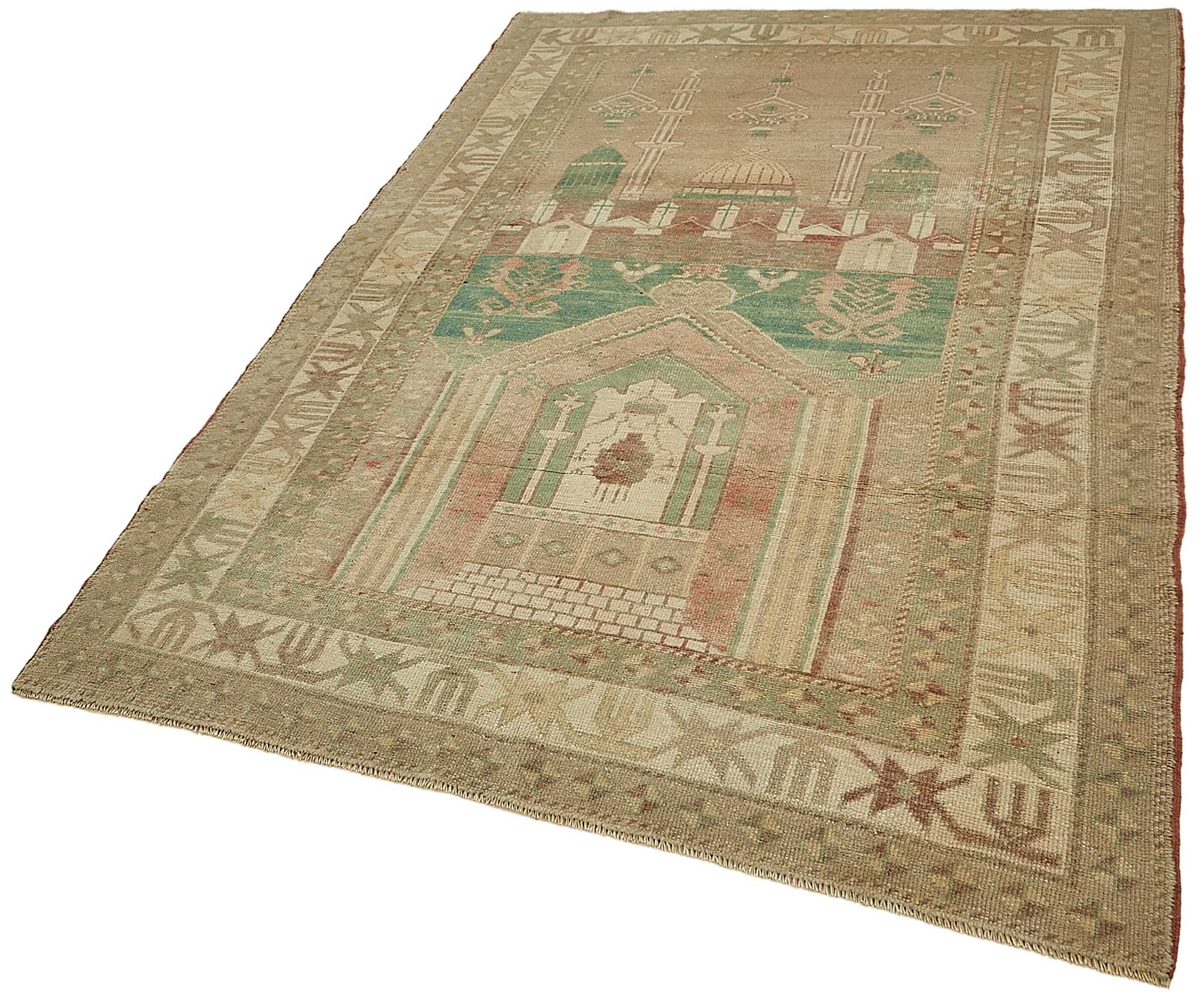 5x7 Beige Small Oriental Rug - 49930