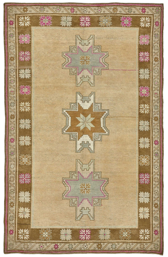 5x9 Beige Handmade Oriental Rug - 49956