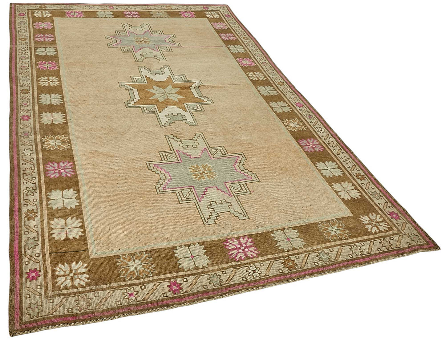 5x9 Beige Handmade Oriental Rug - 49956