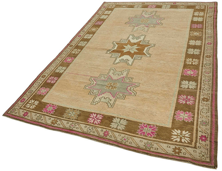 5x9 Beige Handmade Oriental Rug - 49956