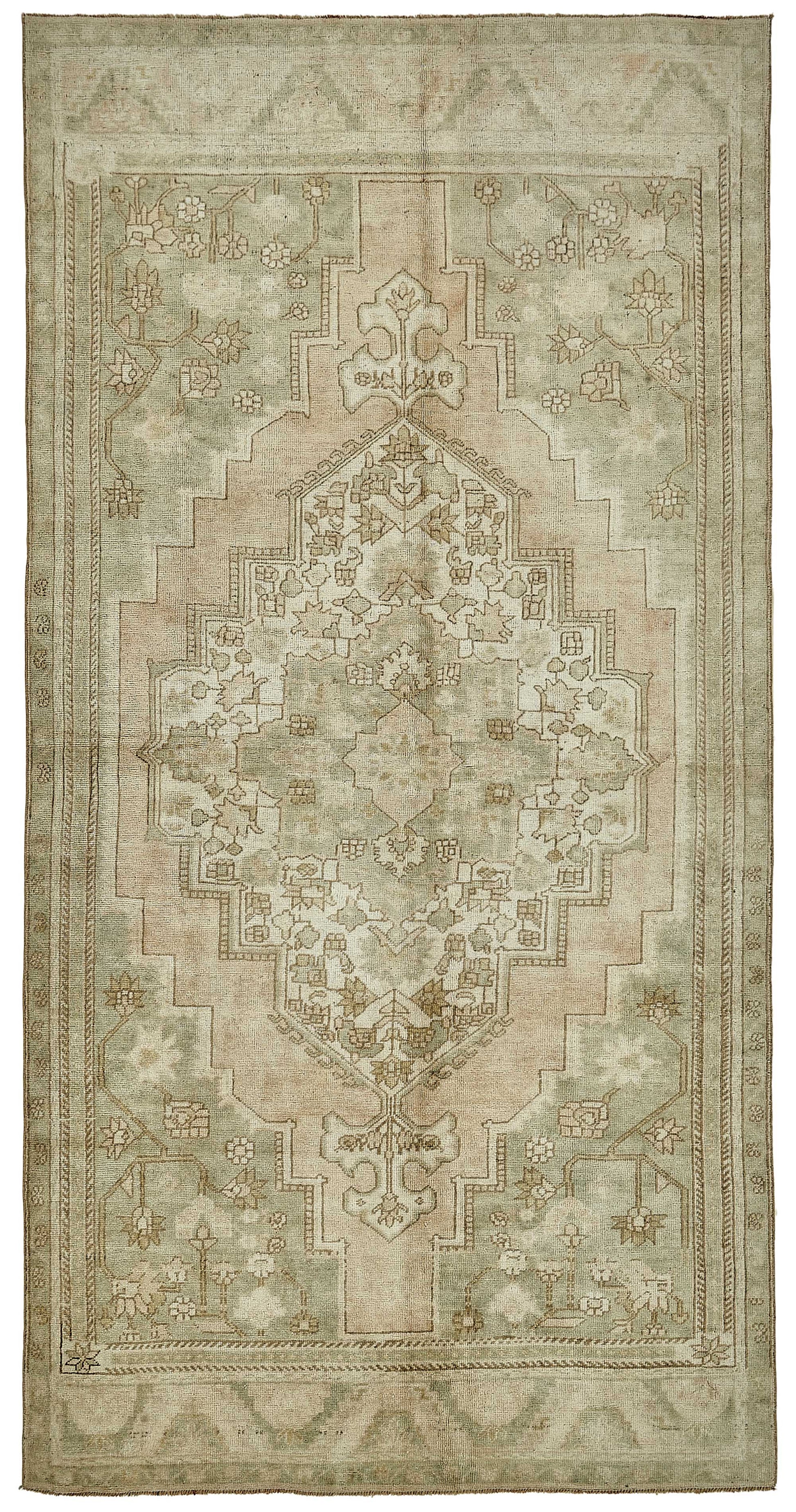 5x10 Beige Handmade Oriental Rug - 49986