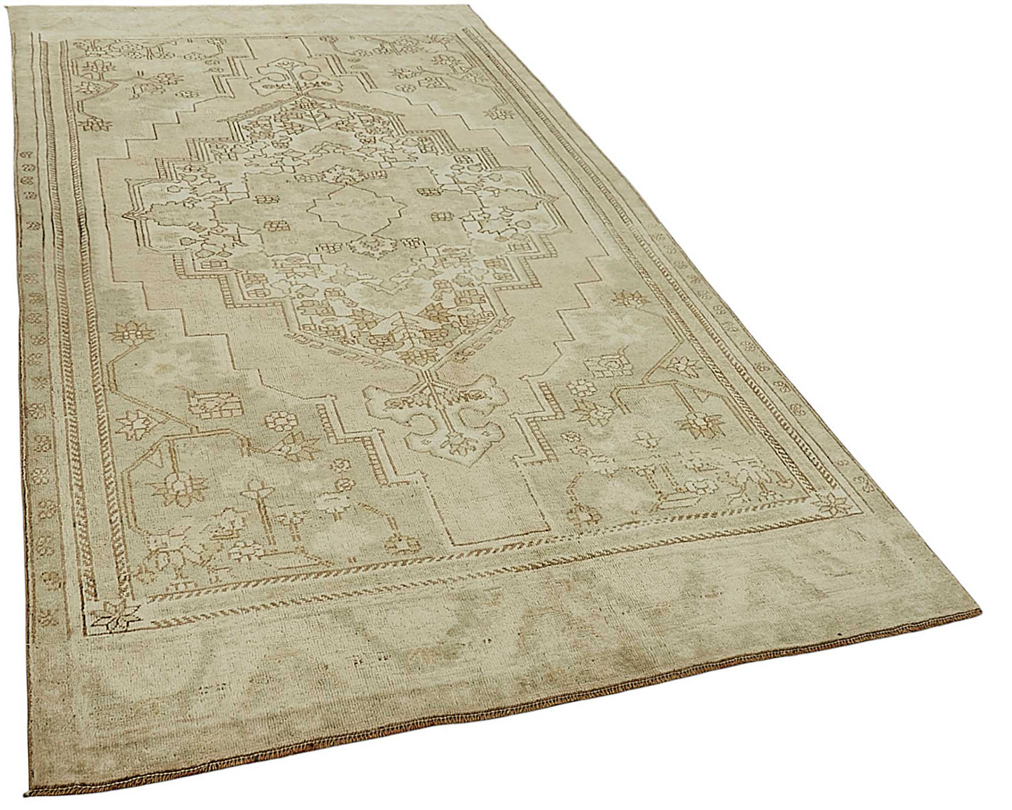 5x10 Beige Handmade Oriental Rug - 49986