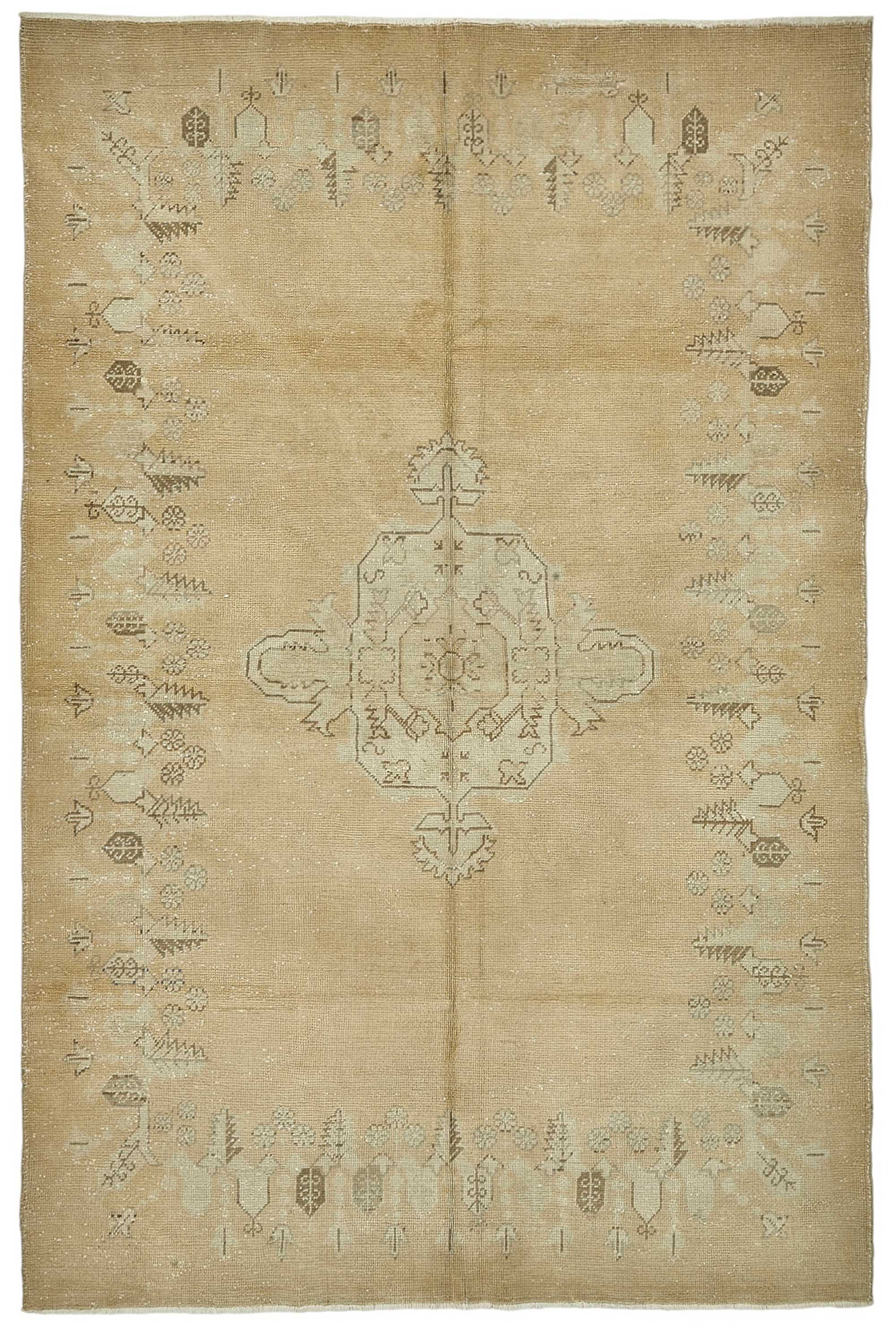 7x10 Beige Handmade Oriental Rug - 49992