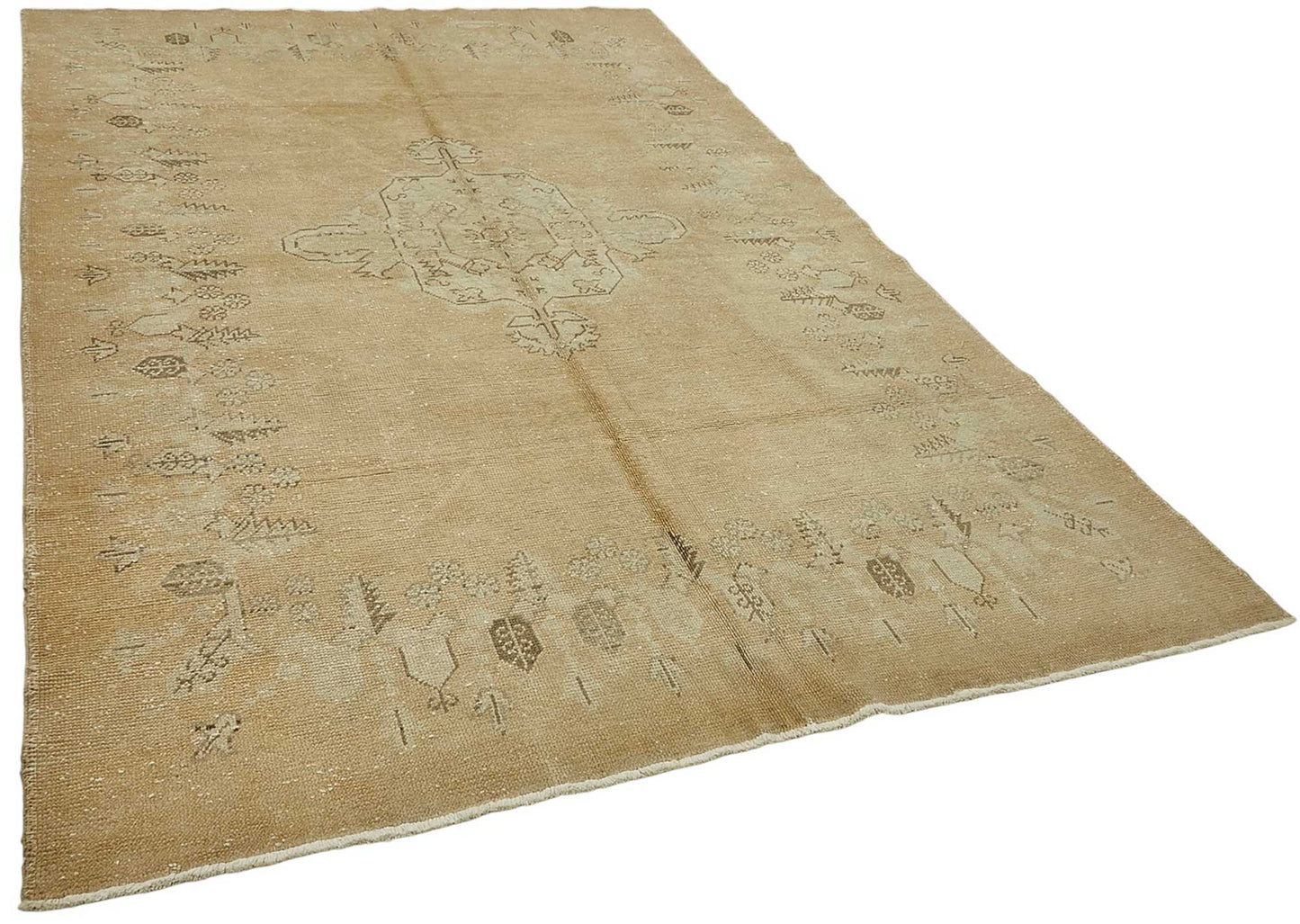 7x10 Beige Handmade Oriental Rug - 49992