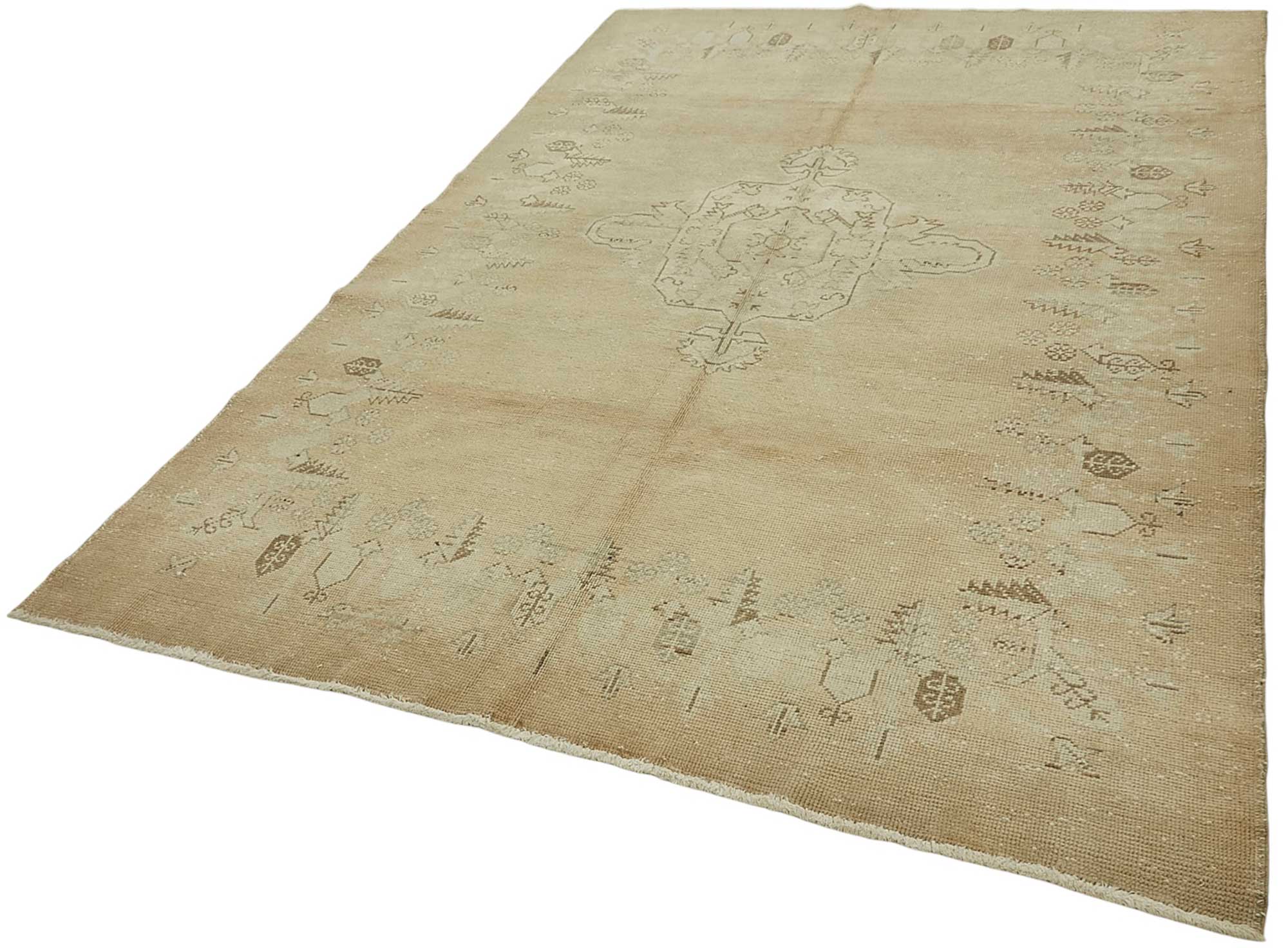 7x10 Beige Handmade Oriental Rug - 49992