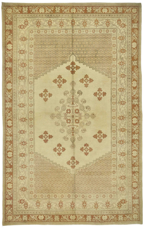 6x10 Beige Handmade Oriental Rug - 49993