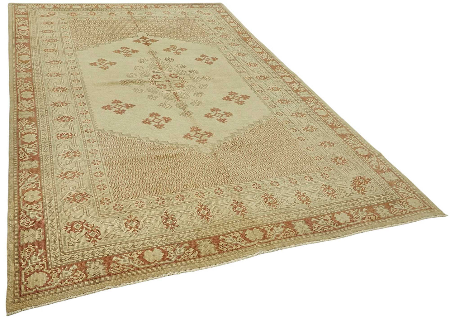 6x10 Beige Handmade Oriental Rug - 49993