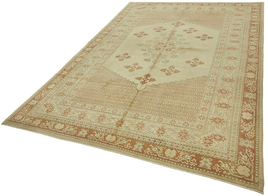 6x10 Beige Handmade Oriental Rug - 49993