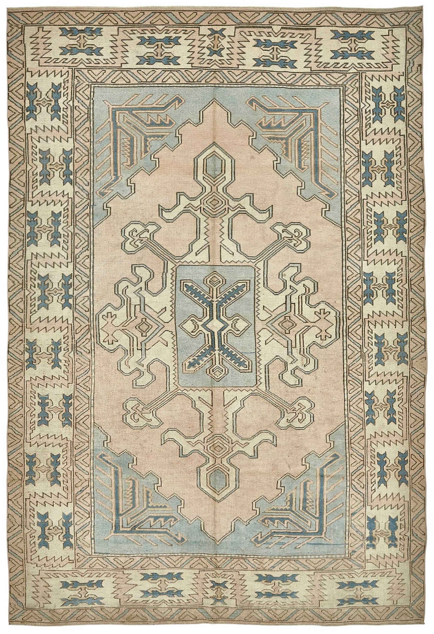 7x10 Beige Handmade Oriental Rug - 49994