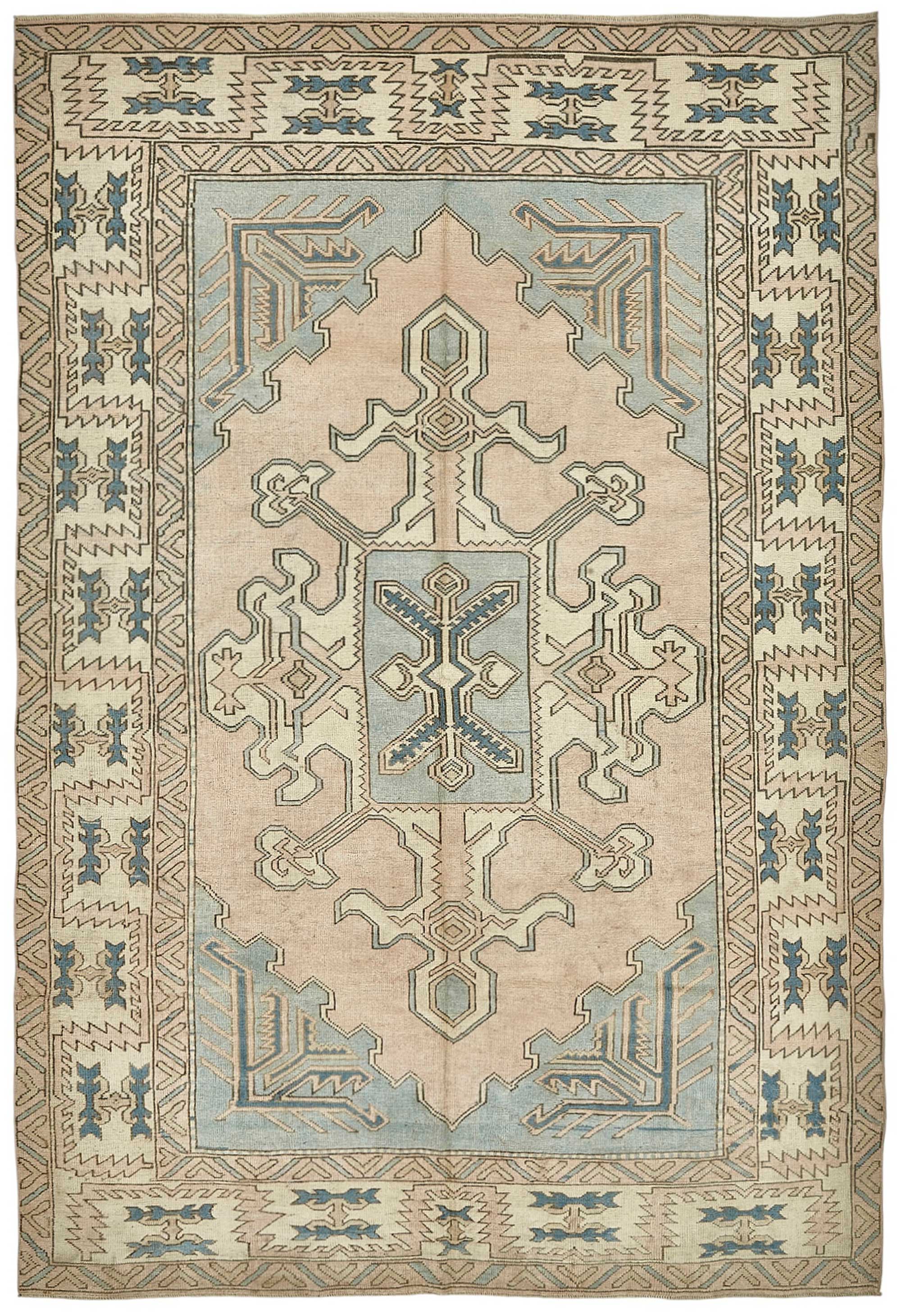 7x10 Beige Handmade Oriental Rug - 49994