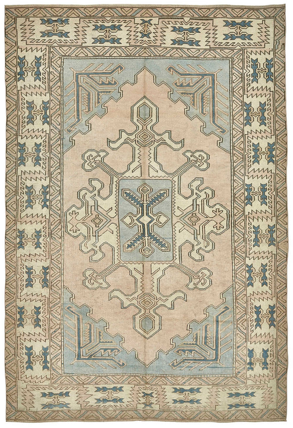 7x10 Beige Handmade Oriental Rug - 49994