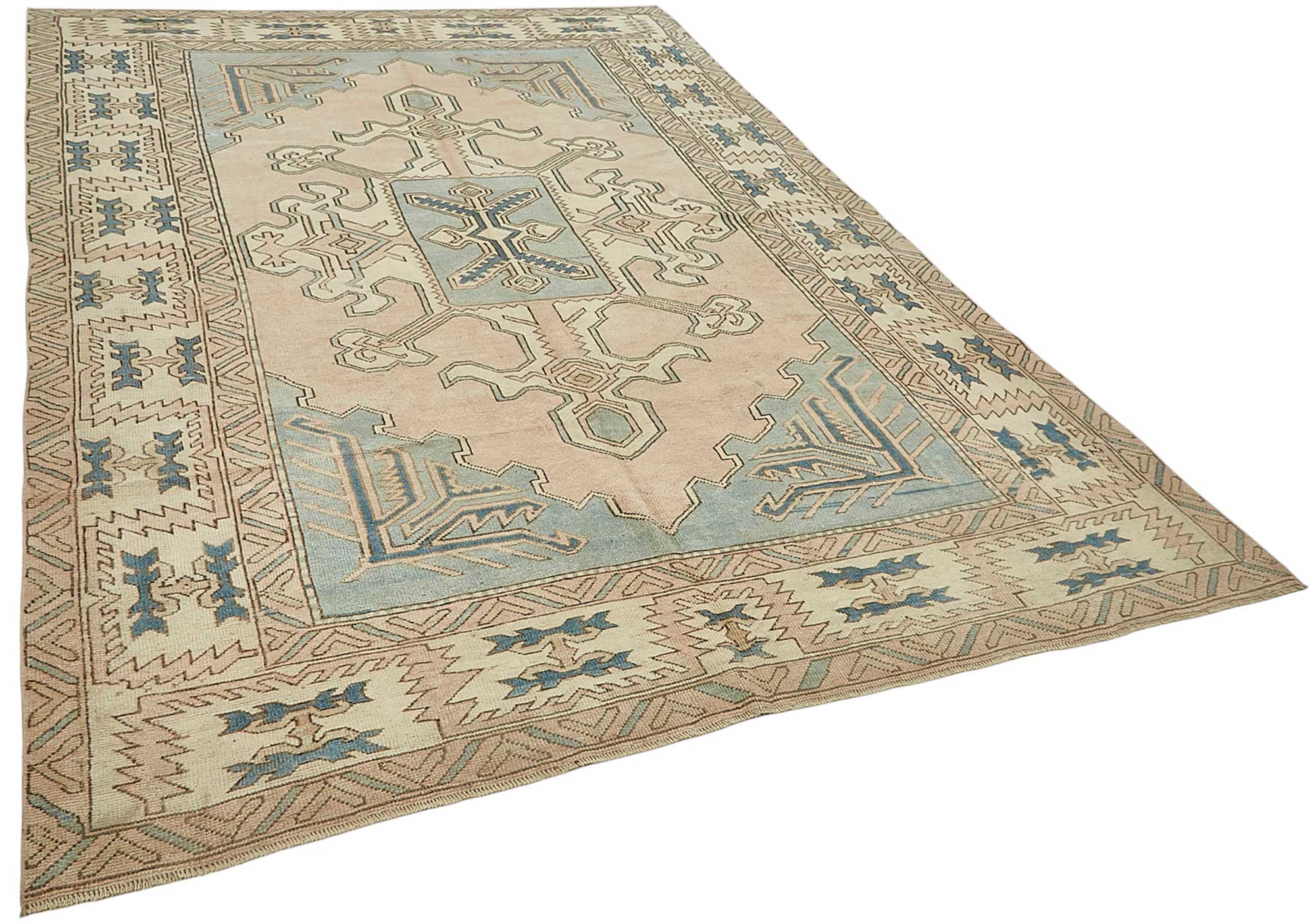 7x10 Beige Handmade Oriental Rug - 49994