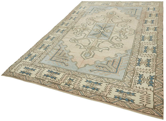 7x10 Beige Handmade Oriental Rug - 49994