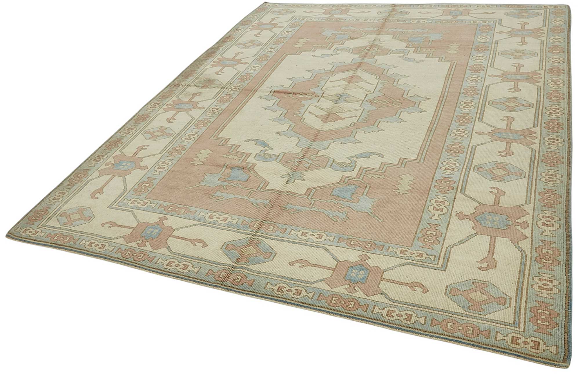 7x9 Beige Handmade Oriental Rug - 49996