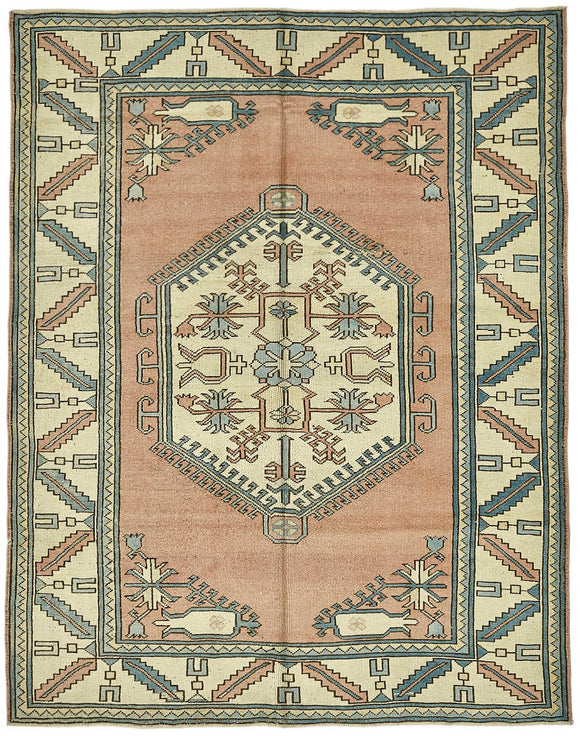 6x8 Beige Handmade Oriental Rug - 49997