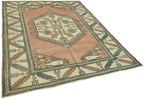 6x8 Beige Handmade Oriental Rug - 49997