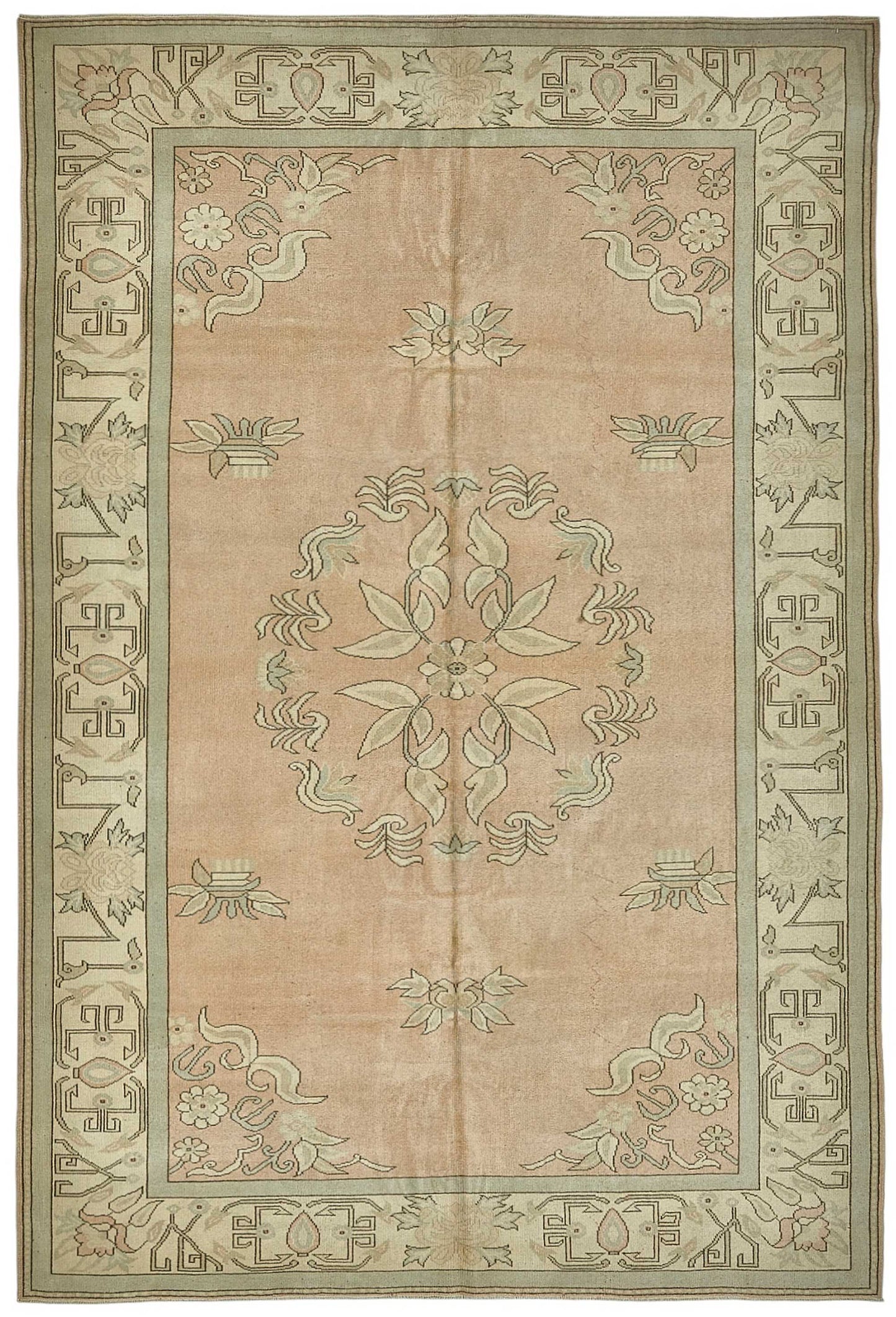 7x10 Beige Handmade Oriental Rug - 49998