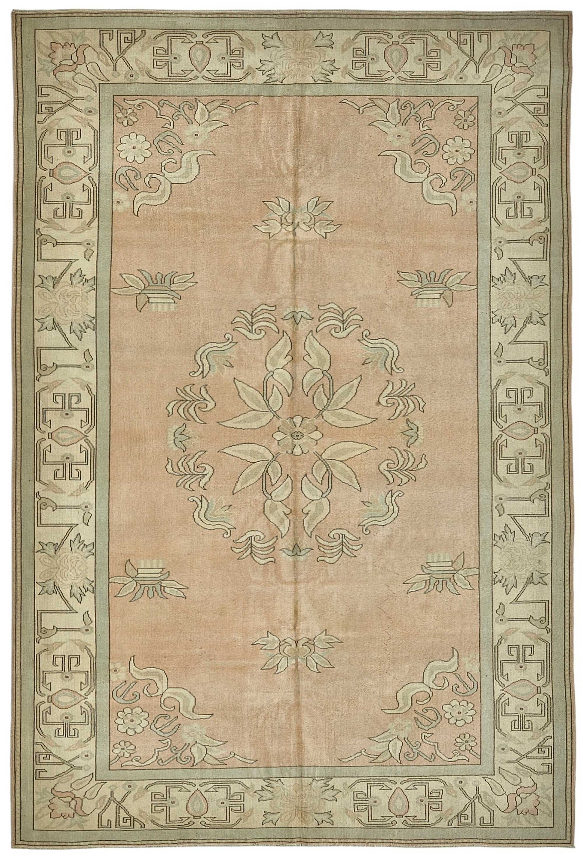 7x10 Beige Handmade Oriental Rug - 49998