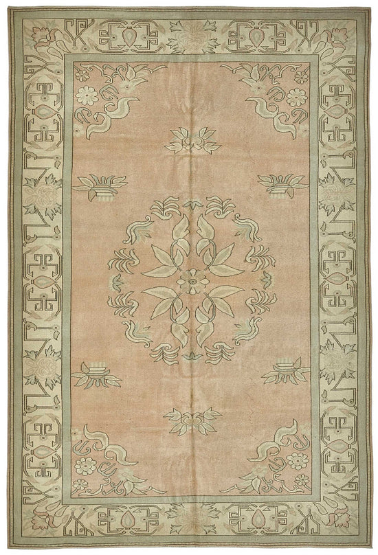 7x10 Beige Handmade Oriental Rug - 49998