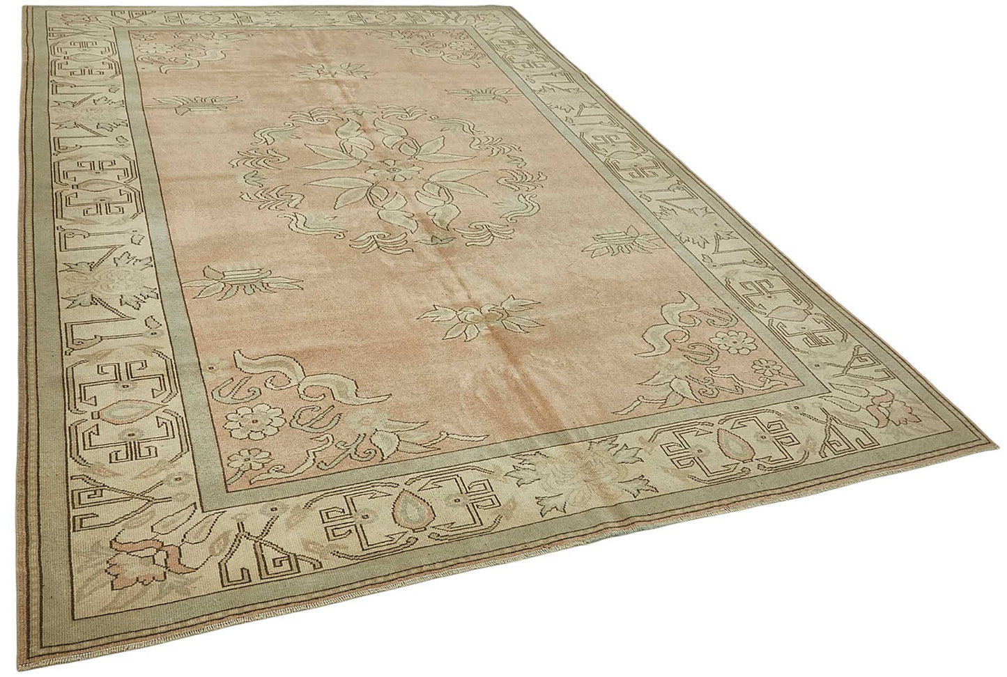 7x10 Beige Handmade Oriental Rug - 49998