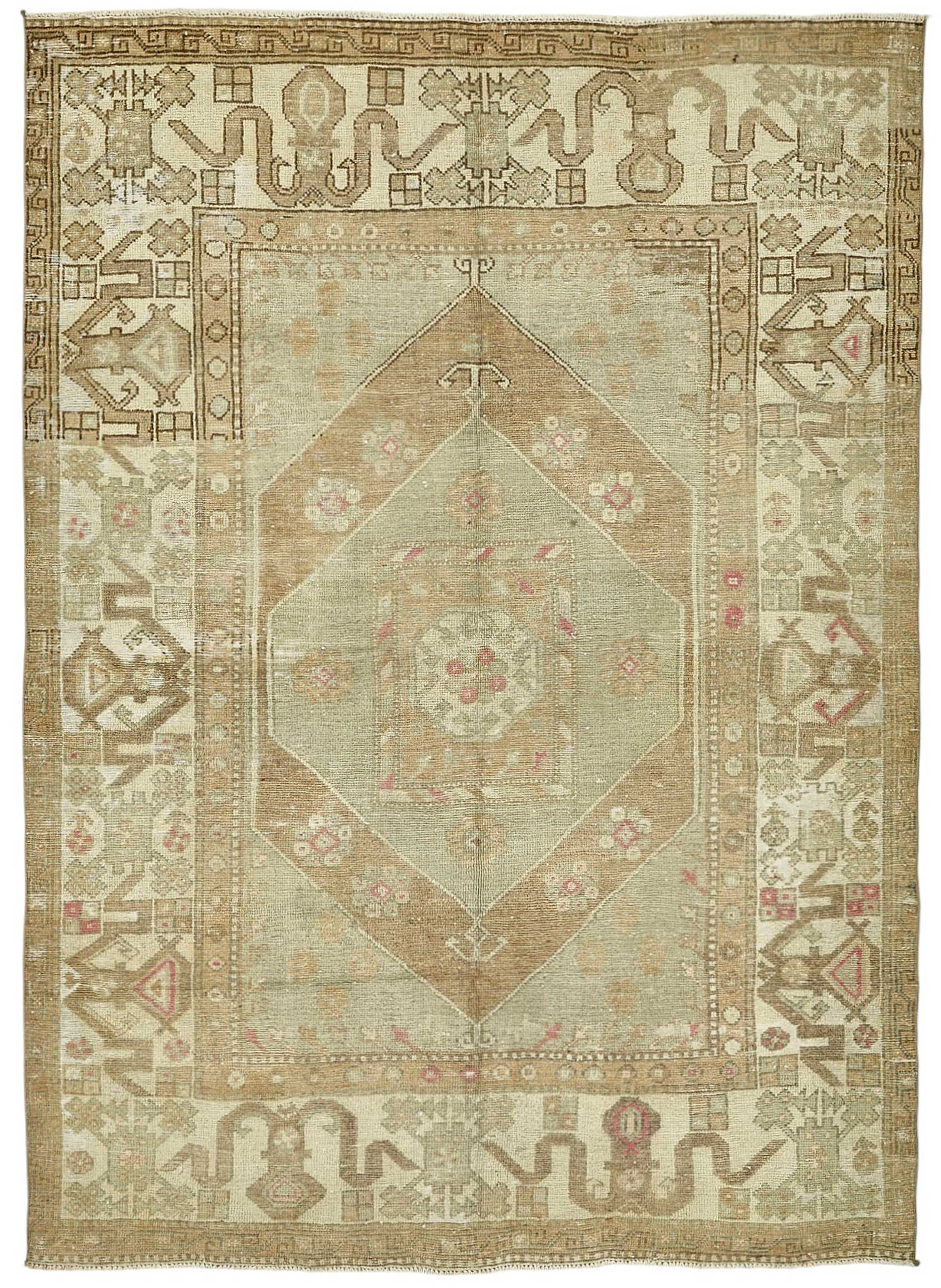 6x8 Beige Handmade Oriental Rug - 50001