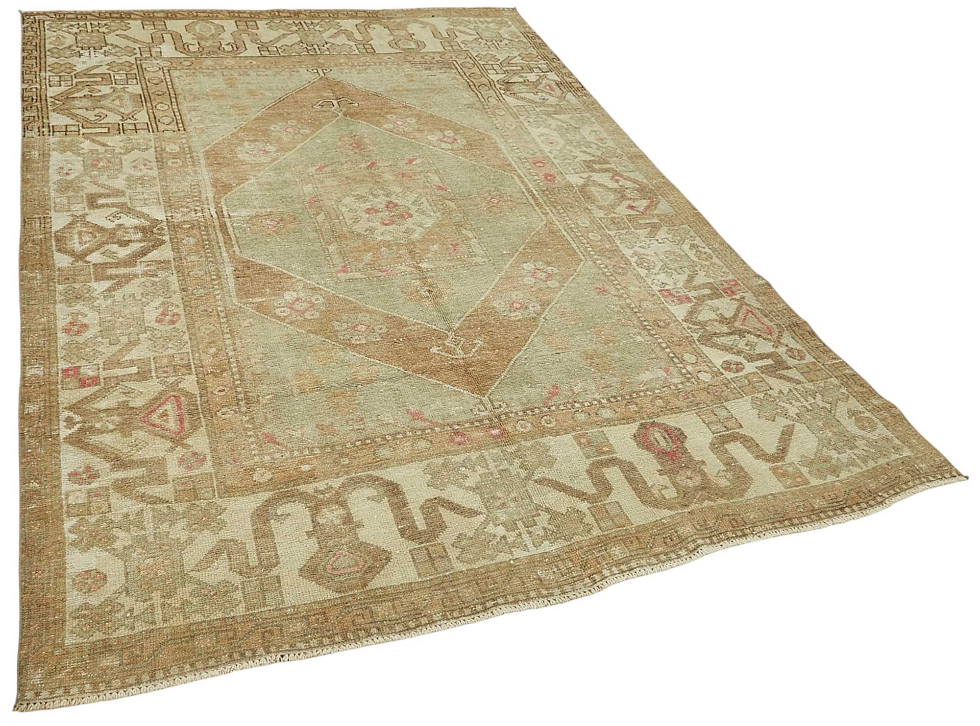 6x8 Beige Handmade Oriental Rug - 50001