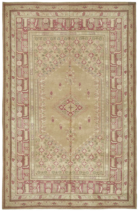 7x11 Beige Handmade Oriental Rug - 50003