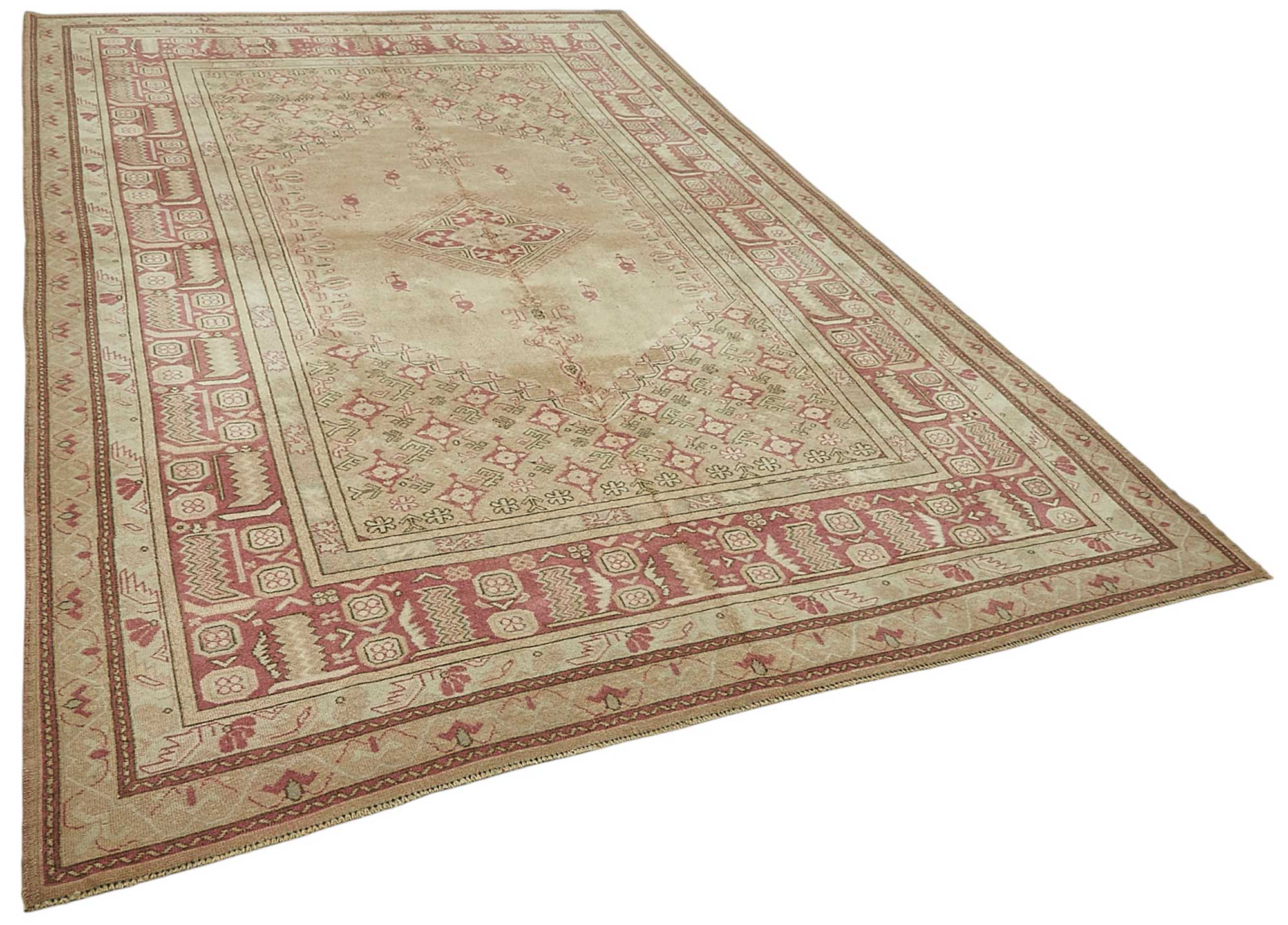 7x11 Beige Handmade Oriental Rug - 50003