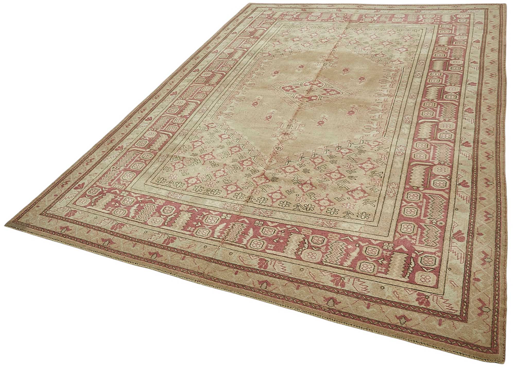 7x11 Beige Handmade Oriental Rug - 50003