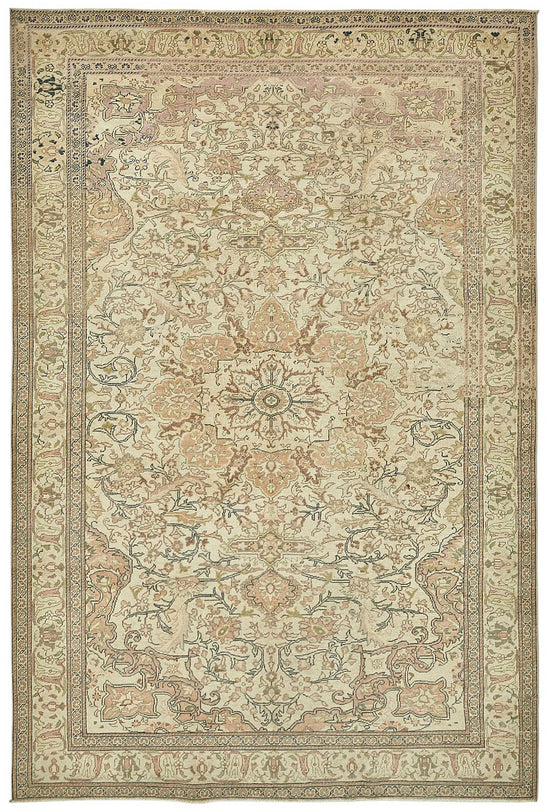 6x9 Beige Handmade Oriental Rug - 50005