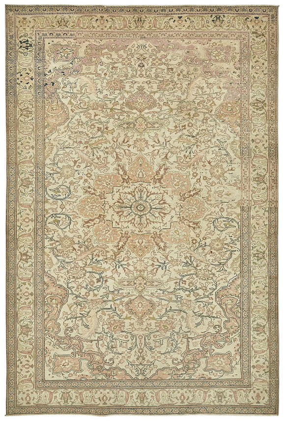 6x9 Beige Handmade Oriental Rug - 50005