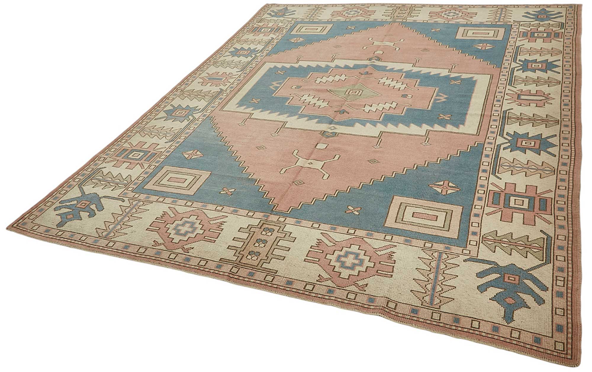 7x10 Beige Handmade Oriental Rug - 50006