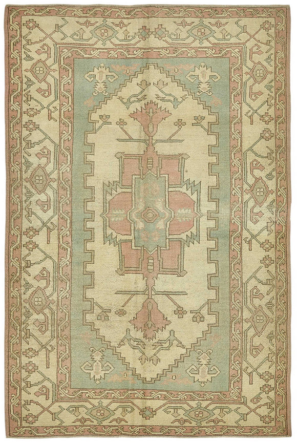 5x8 Beige Handmade Oriental Rug - 50008